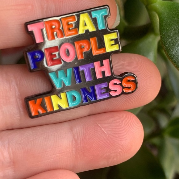 Jewelry - Brand new Harry Styles inspired “Treat people with Kindness” rainbow enamel pin
